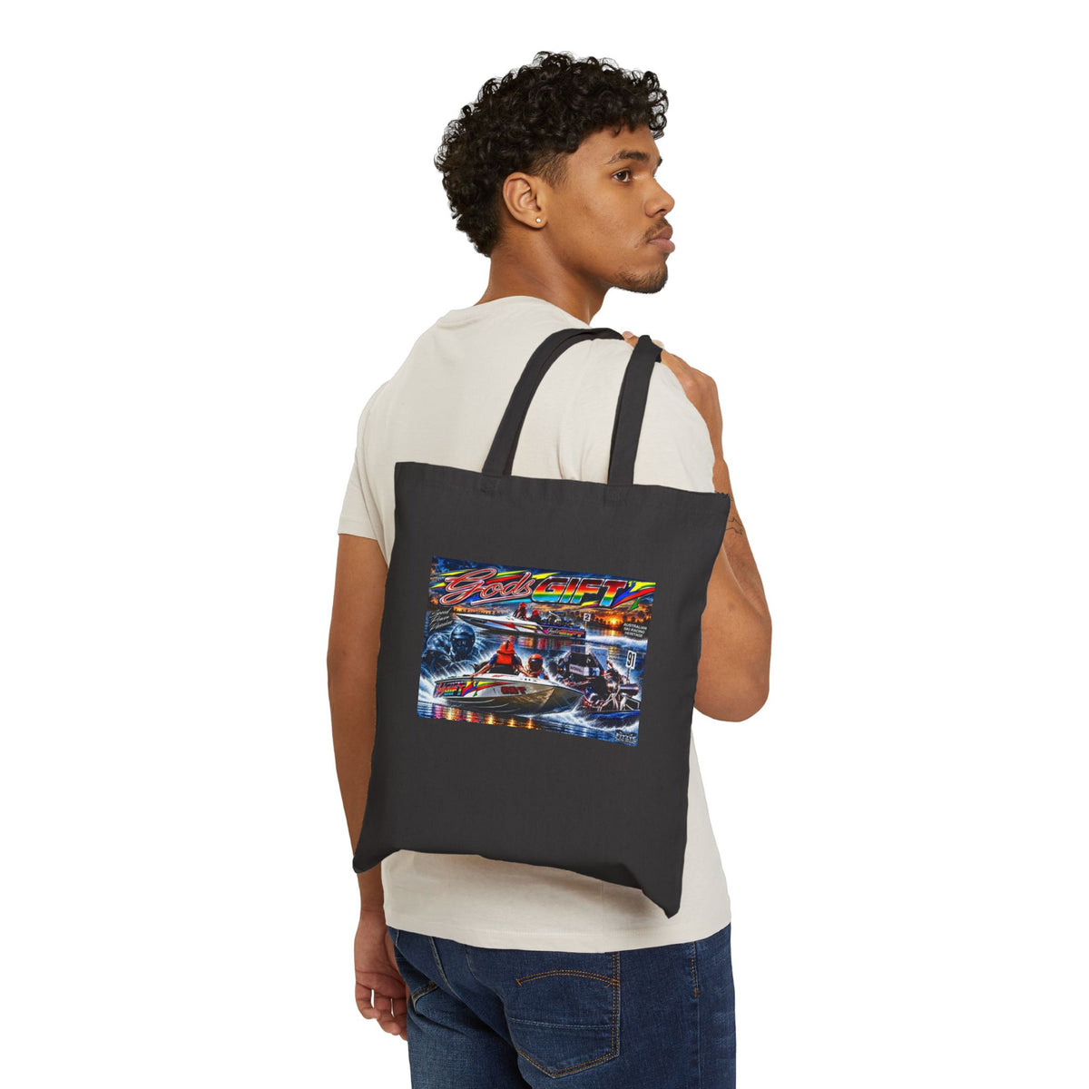 Gods Gift Canvas Tote Bag is a vivid and wild Tribute colour printed Bag with Dual Sided Printing to choose from