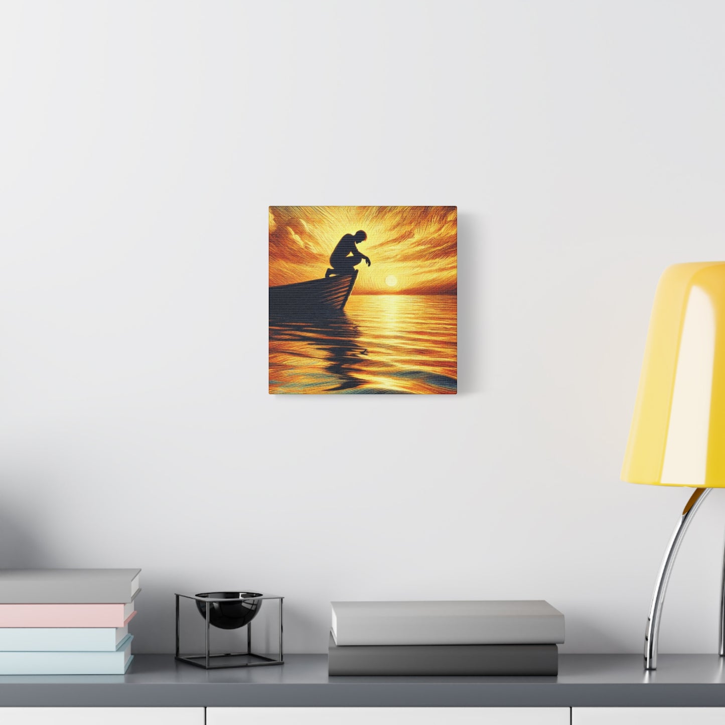 Hand Painted Canvas Wall Art Print - On The Lake