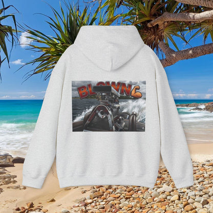 MIRAGE BLOWN MOTOR design from the Bad Lad Oz Ski Racing Tribute Collection Hoodies