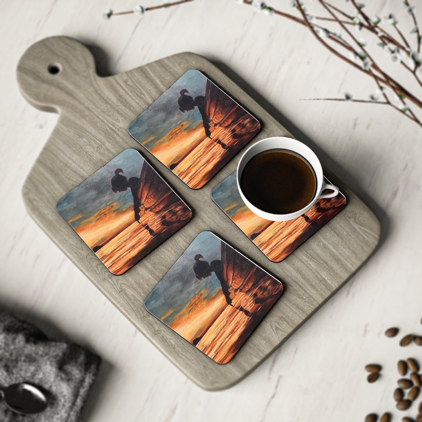 Reflection Cork Drink Coasters