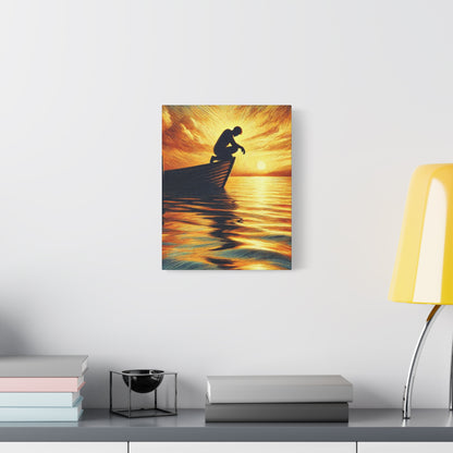 Hand Painted Canvas Wall Art Print - On The Lake