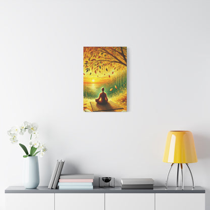 Hand Painted Canvas Wall Art Print - Meditation