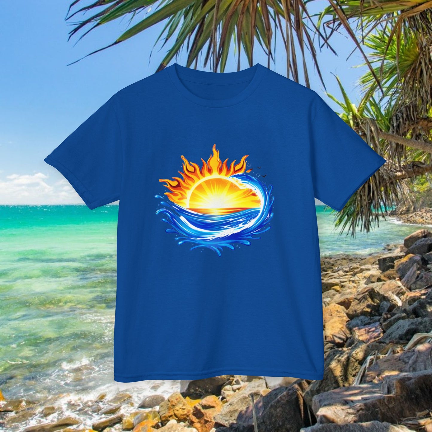 Bad Lad Australia Beach Bum Kids Unisex Tee - Fun, Aussie Pride Kids T-Shirt, featuring a Vibrant and Colourful Summer design