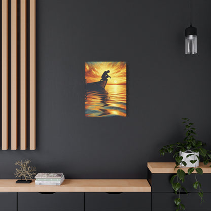 Hand Painted Canvas Wall Art Print - On The Lake