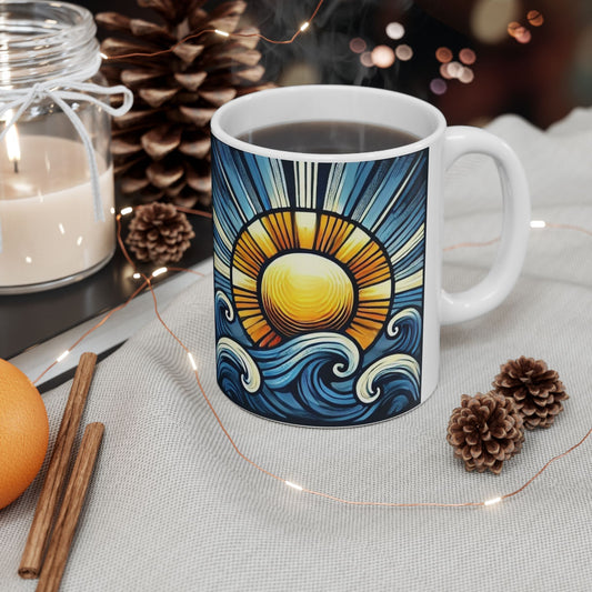 Bad Lad Oz Ocean Sun Waves Coffee Cup