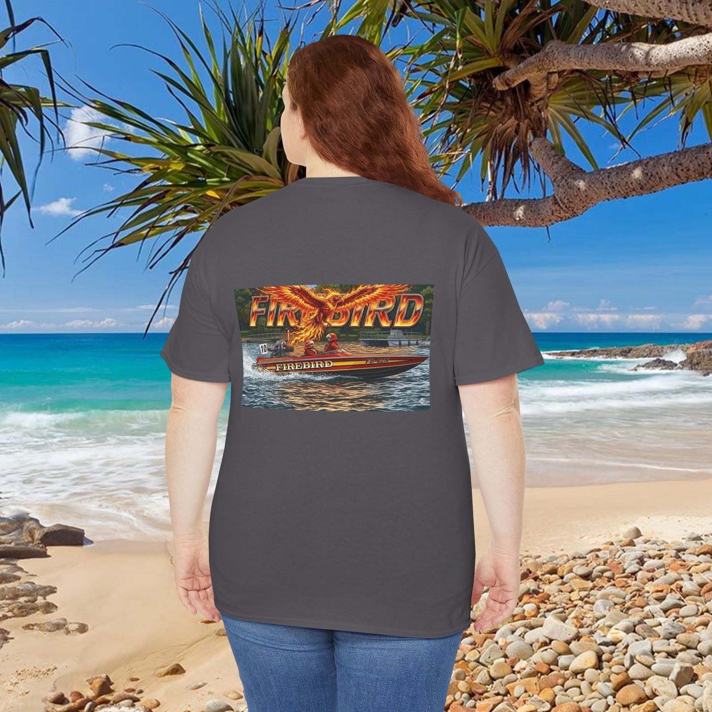 FIREBIRD Australian Water Ski Racing Tribute T-shirt celebrating a favourite of the sport globally for multiple decades and Championships