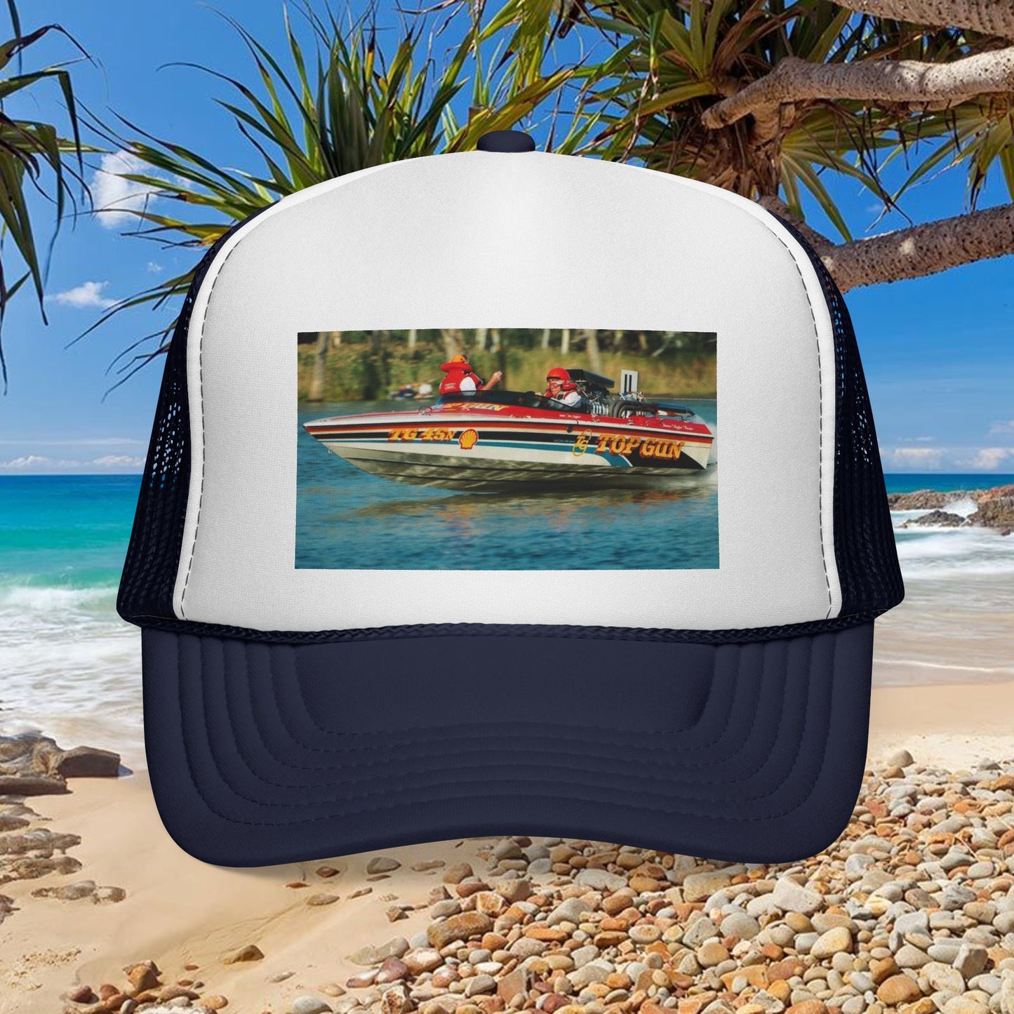 Australian Water Ski Racing Tribute Trucker Cap - TOP GUN ✈️ Bad Lad Oz celebrates the incredible success of the ski racing titan itself.