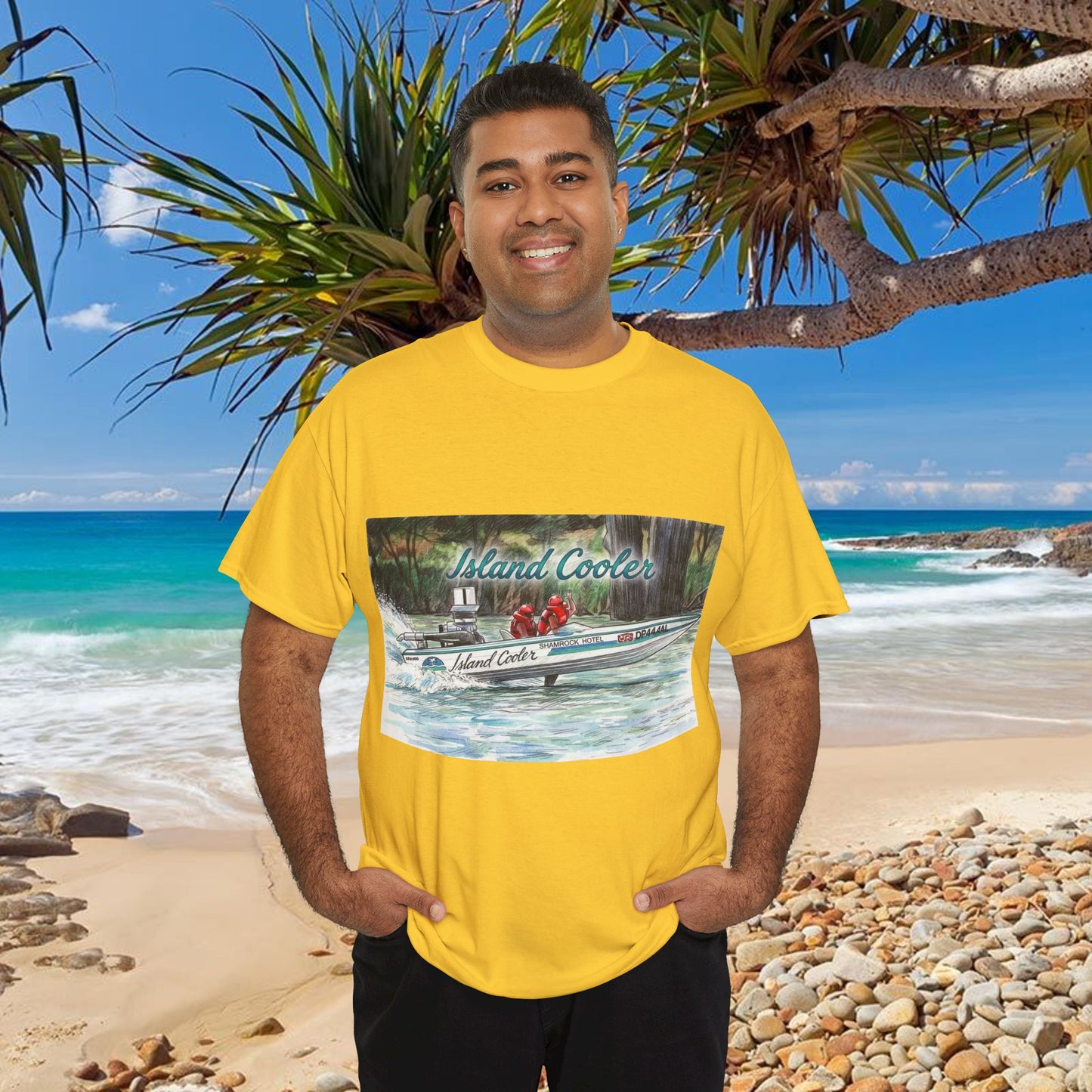 ISLAND 🏝️ COOLER Australian Water Ski Racing Tribute Range T-shirt Celebrates the Original Kings of the Murray