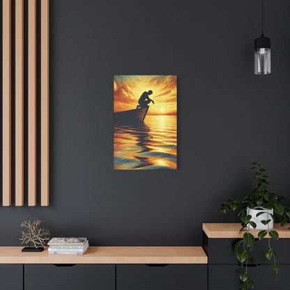Hand Painted Canvas Wall Art Print - On The Lake
