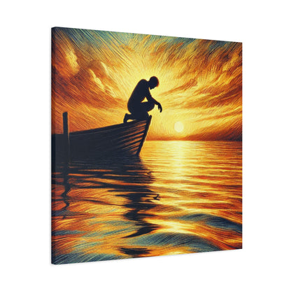 Hand Painted Canvas Wall Art Print - On The Lake