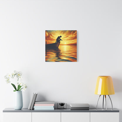 Hand Painted Canvas Wall Art Print - On The Lake