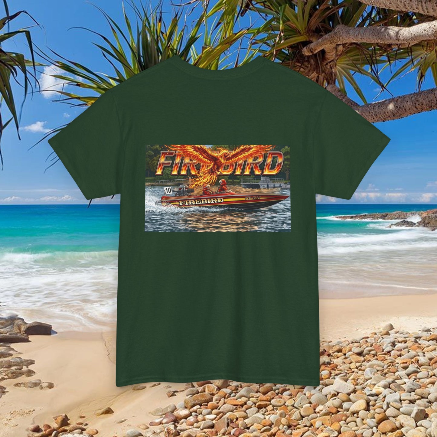 FIREBIRD Australian Water Ski Racing Tribute T-shirt celebrating a favourite of the sport globally for multiple decades and Championships