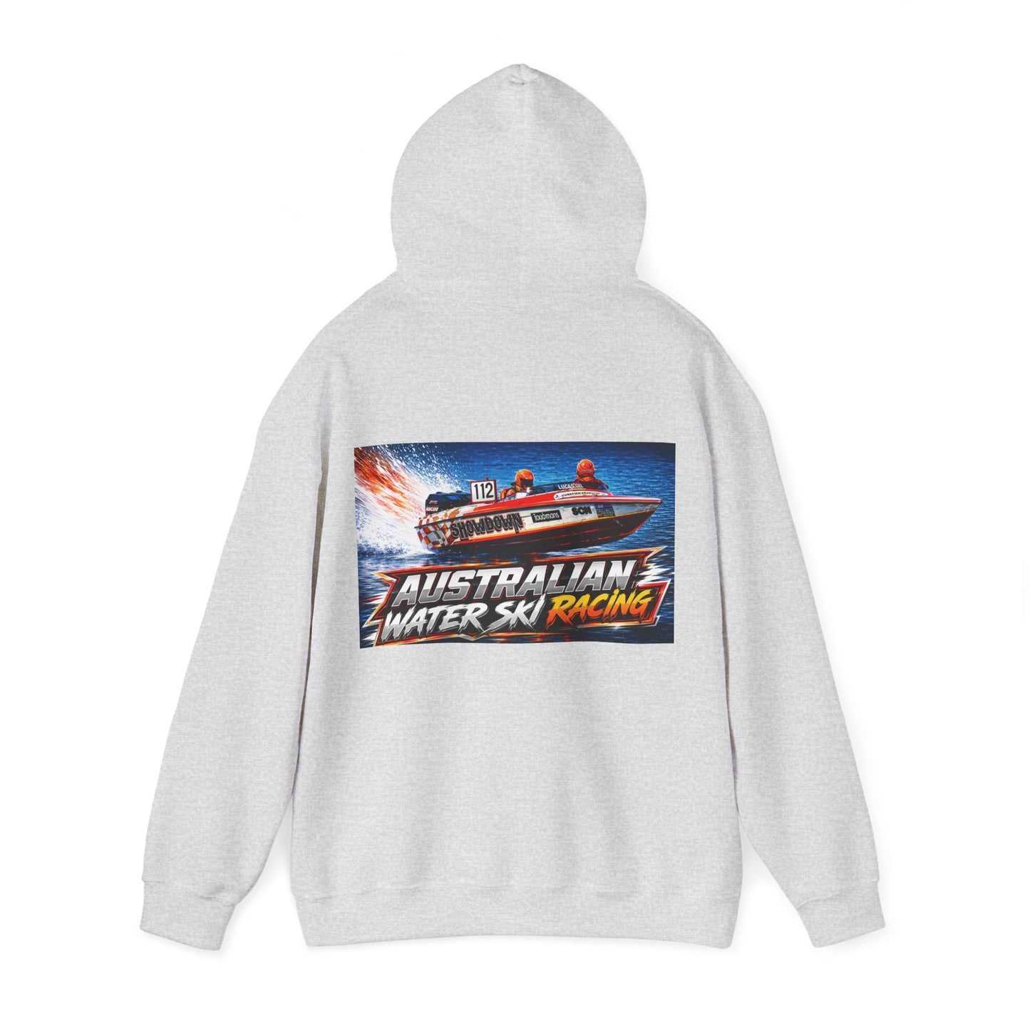 Australian Water Ski Racing Old School legend SHOWDOWN, is featured on this Bad Lad Tribute hoodie sweatshirt