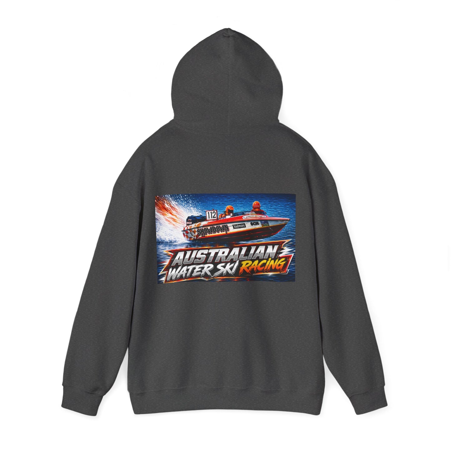 Australian Water Ski Racing Old School legend SHOWDOWN, is featured on this Bad Lad Tribute hoodie sweatshirt