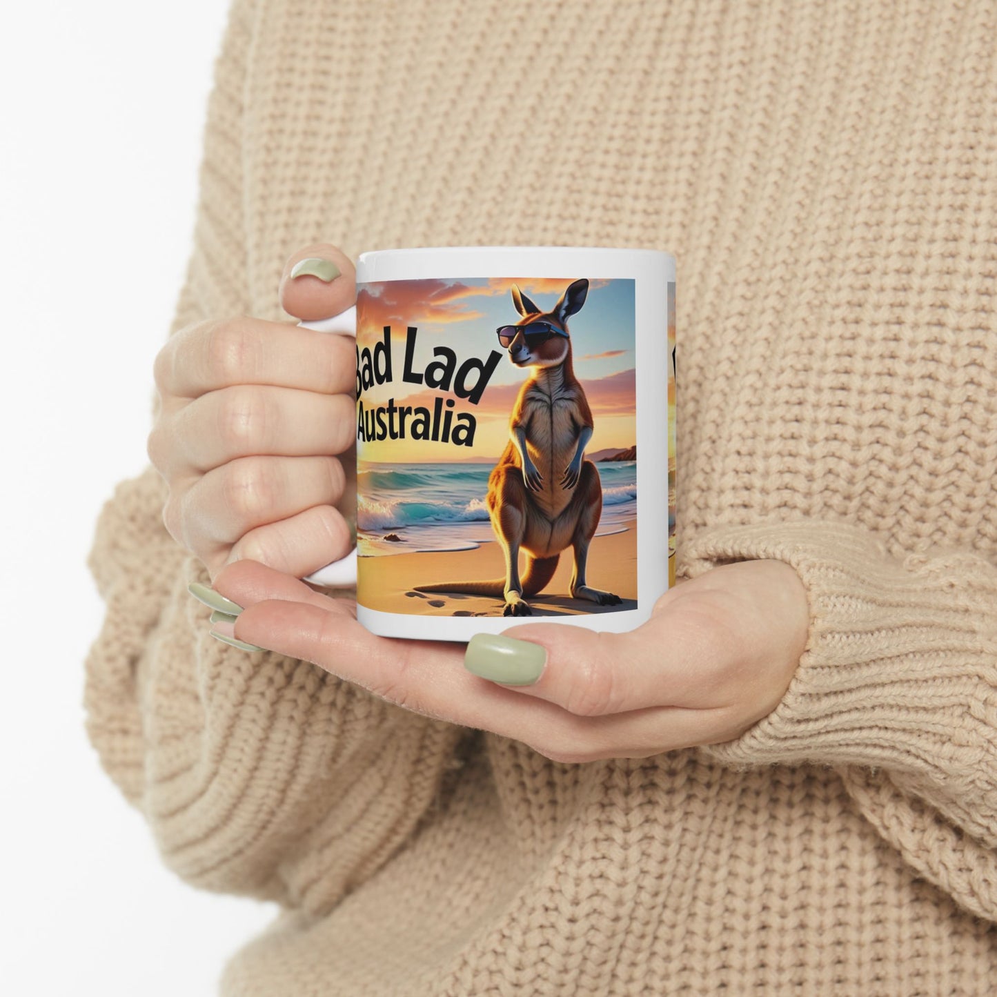 Bad Lad Oz Kangaroo Wave Mug