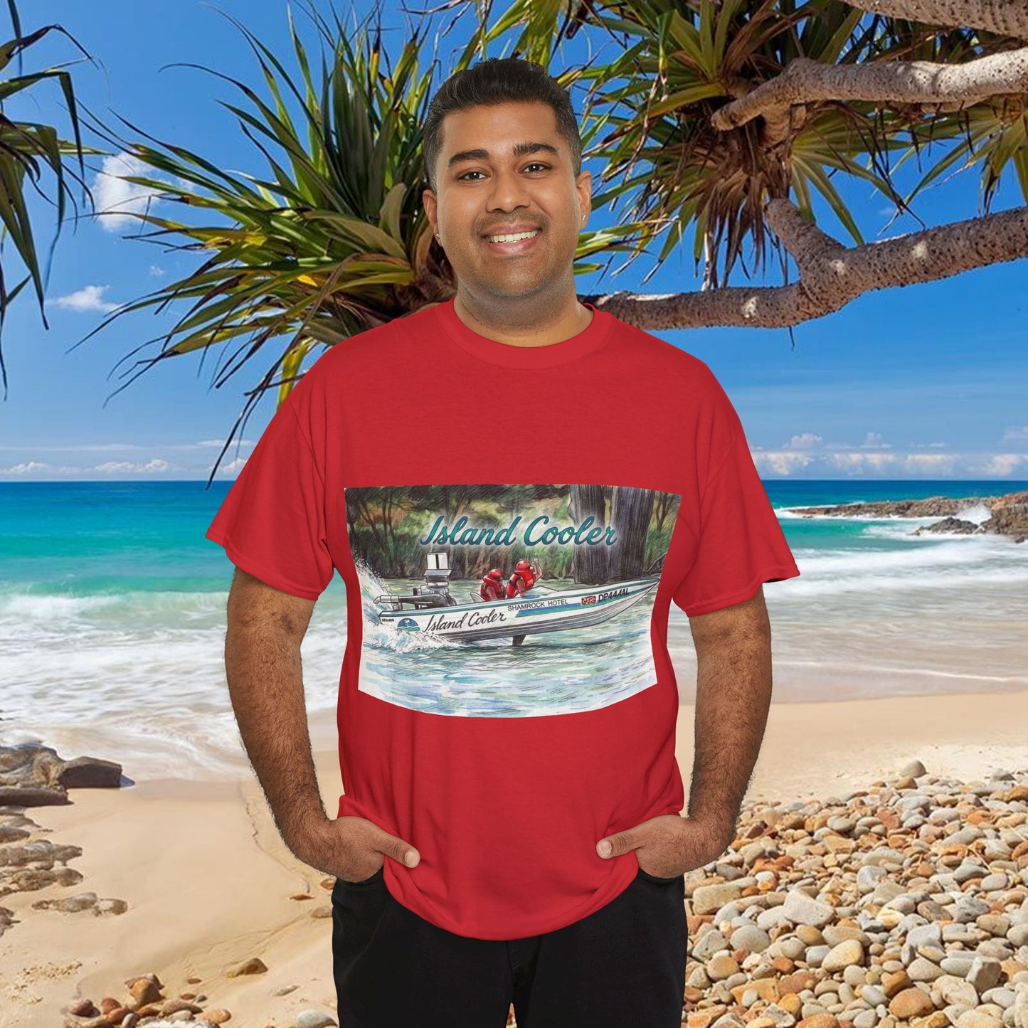 ISLAND 🏝️ COOLER Australian Water Ski Racing Tribute Range T-shirt Celebrates the Original Kings of the Murray