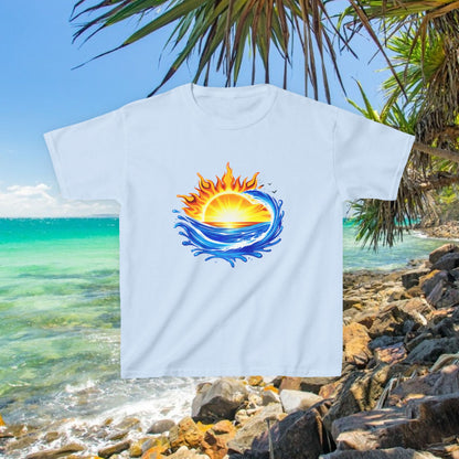 Bad Lad Australia Beach Bum Kids Unisex Tee - Fun, Aussie Pride Kids T-Shirt, featuring a Vibrant and Colourful Summer design