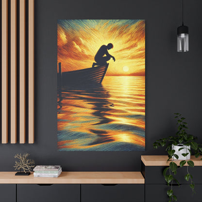Hand Painted Canvas Wall Art Print - On The Lake