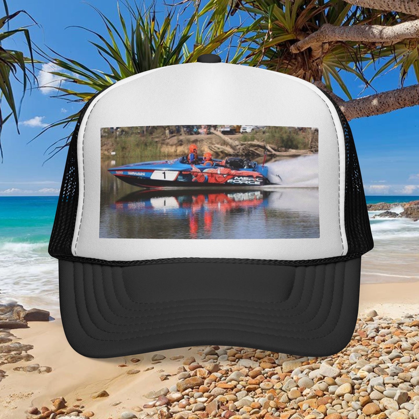 🇦🇺 Australian Water Ski Racing tribute with this cool 😎 Trucker Cap - MERC FORCE. Bad Lad Oz is paying homage to the speed demon itself in this Collection