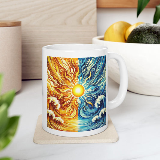 Bad Lad Ocean Sun Waves Coffee Cup