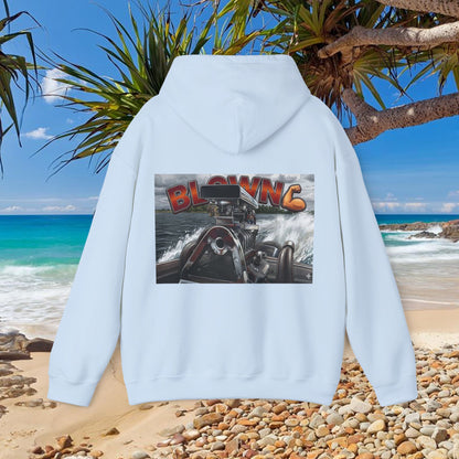 MIRAGE BLOWN MOTOR design from the Bad Lad Oz Ski Racing Tribute Collection Hoodies