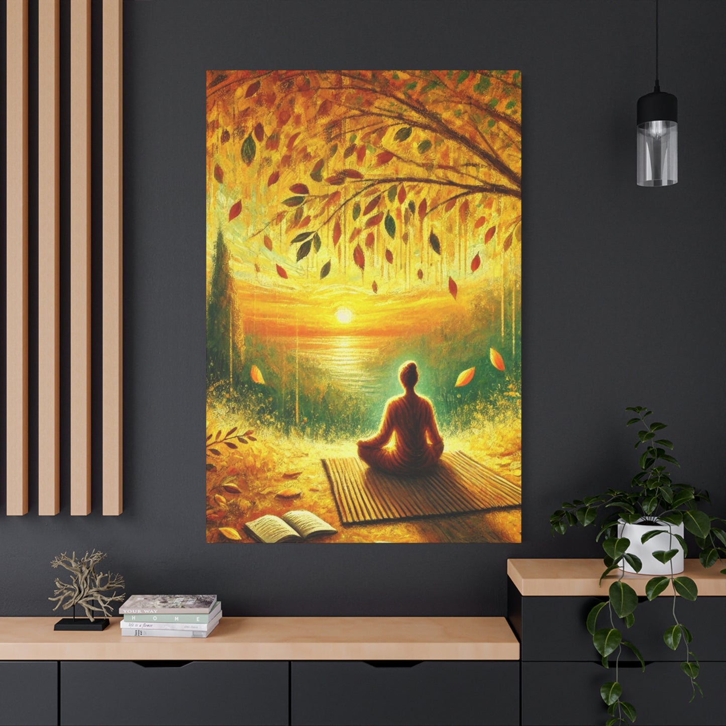 Hand Painted Canvas Wall Art Print - Meditation