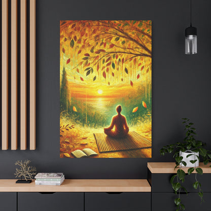 Hand Painted Canvas Wall Art Print - Meditation