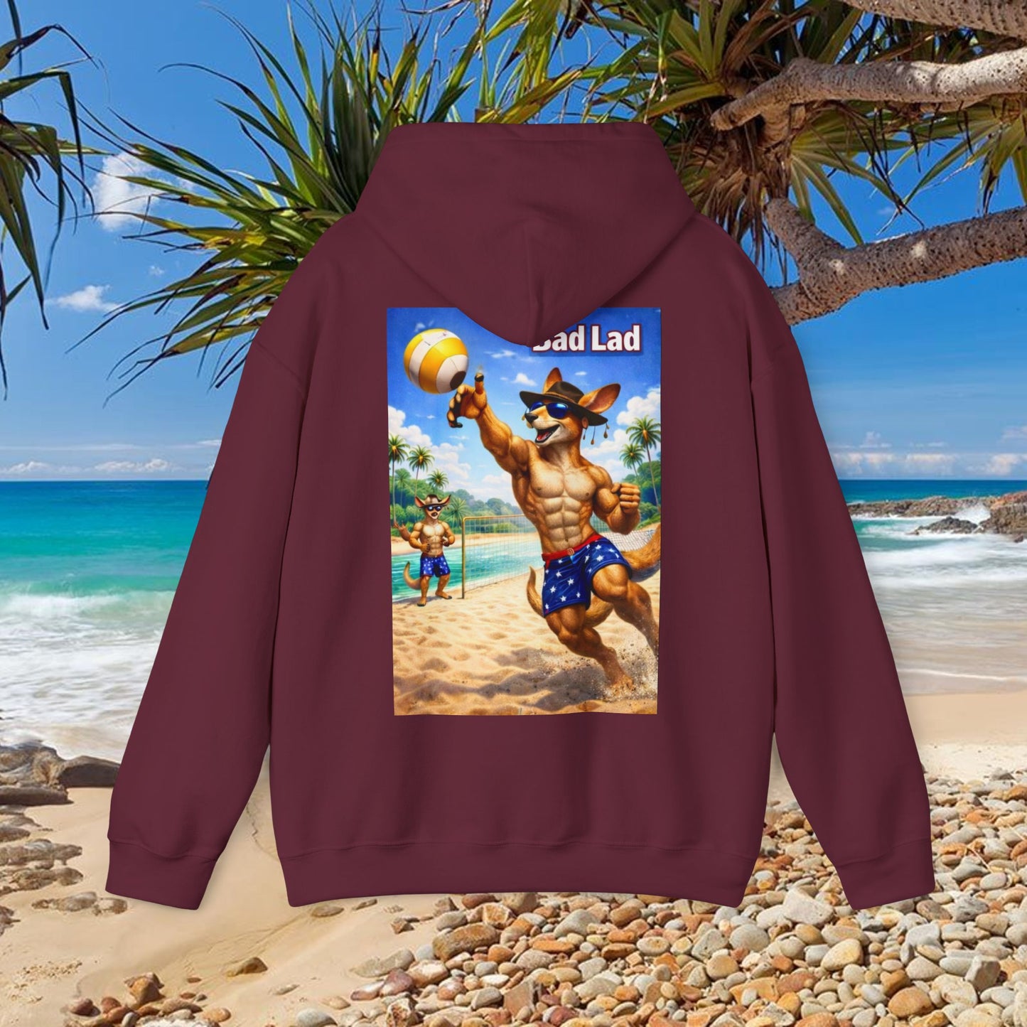 Bad Lad Oz Beach Volleyball Kangaroo Hoodie