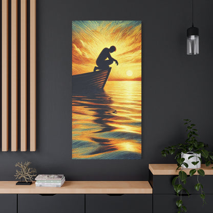 Hand Painted Canvas Wall Art Print - On The Lake