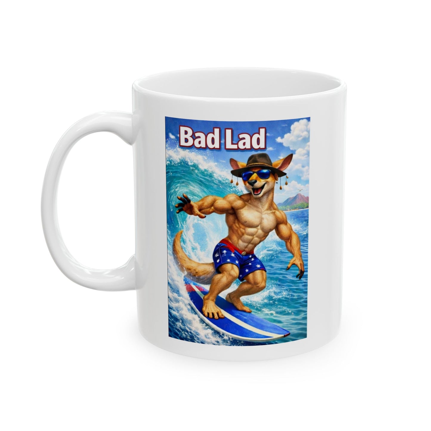 Bad Lad Action Roo Collection - Surfing Roo Coffee Mug