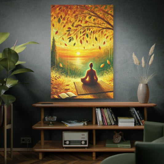 Meditation Canvas Wall Art - Hand Painted Design