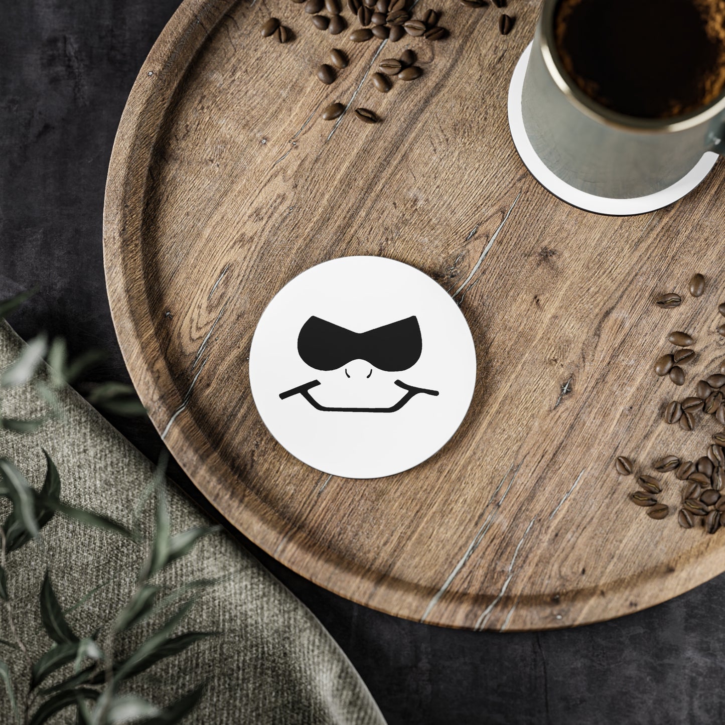 Bad Lad Smiley Cork Drink Coasters