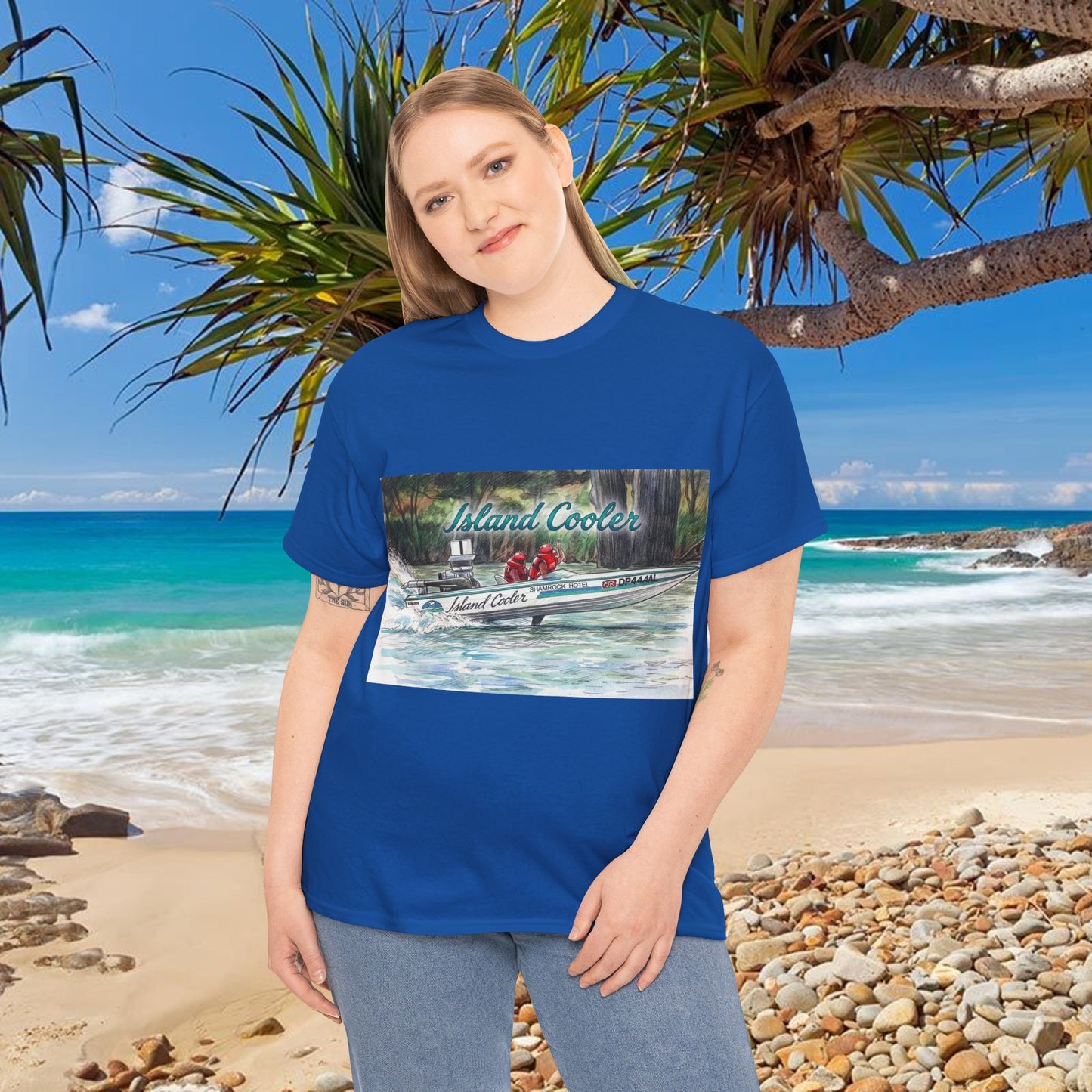 ISLAND 🏝️ COOLER Australian Water Ski Racing Tribute Range T-shirt Celebrates the Original Kings of the Murray