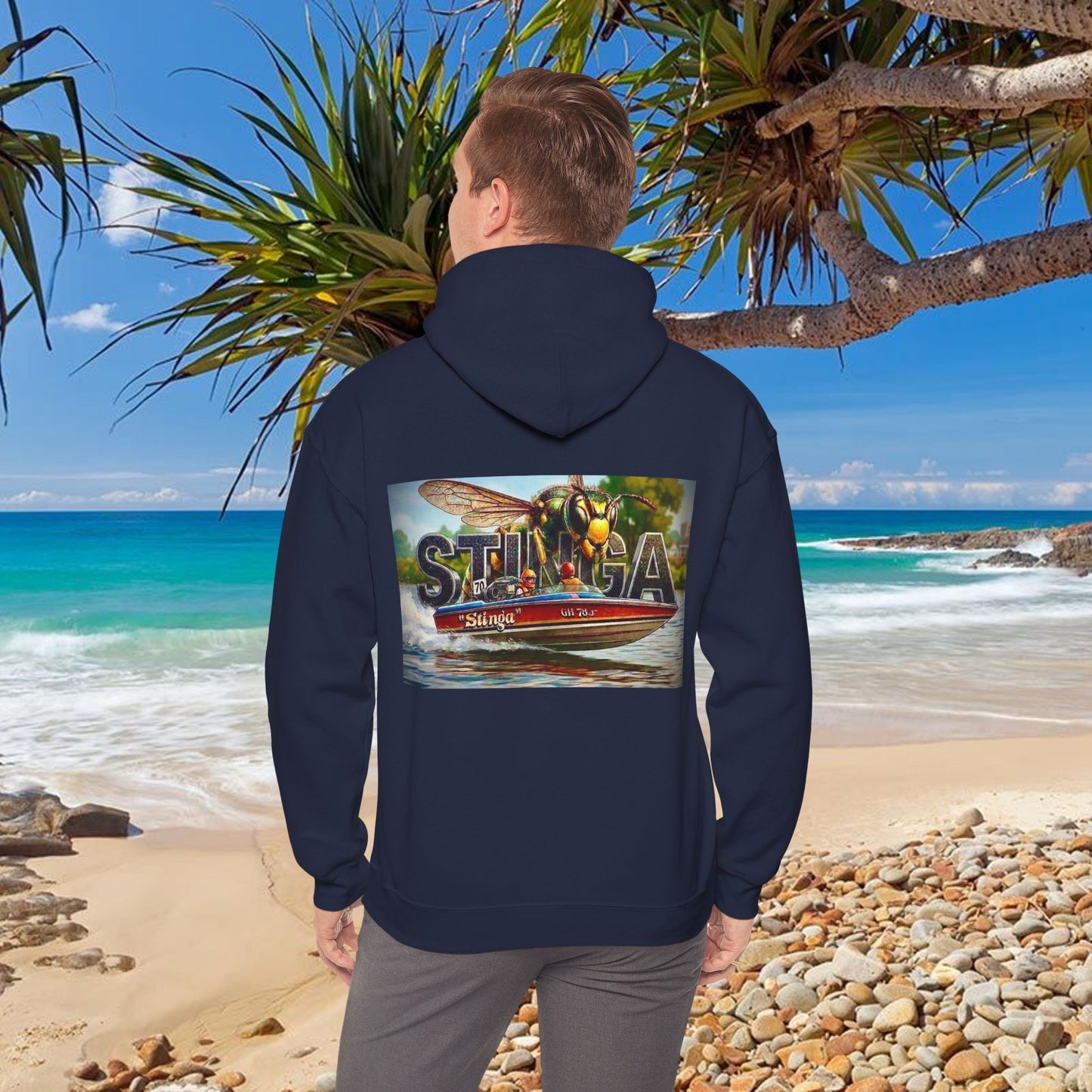 Copy of Copy of The Tribute Range - STINGA Australian Water Ski Racing Hoodie. Bad Lad Oz has paid homage to the iconic STINGA with our Tribute Collection
