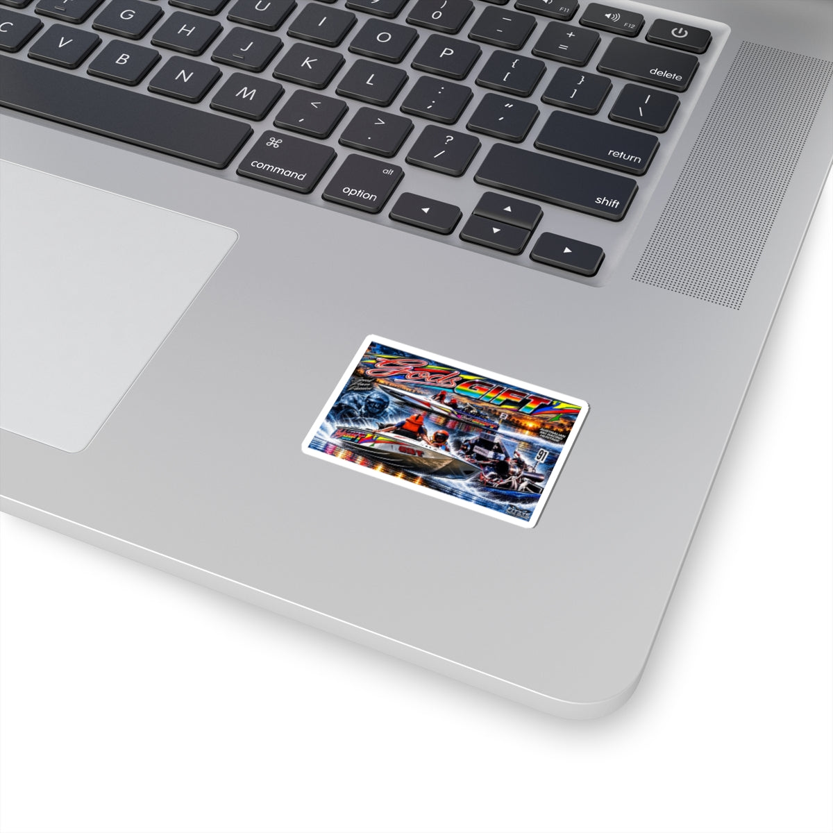 Gods Gift Tribute Stickers in a range of sizes The hottest designs of the iconic game changing boat Great for Gifts or for you