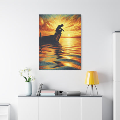 Hand Painted Canvas Wall Art Print - On The Lake