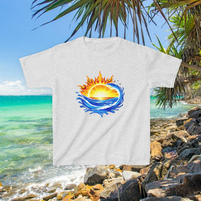 Bad Lad Australia Beach Bum Kids Unisex Tee - Fun, Aussie Pride Kids T-Shirt, featuring a Vibrant and Colourful Summer design