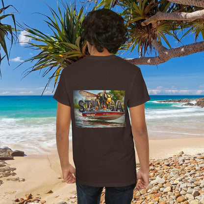 STINGA Australian Water Ski Racing Tribute T-shirt celebrating the incredible success of the Connelly known as a LEGEND in ski racing