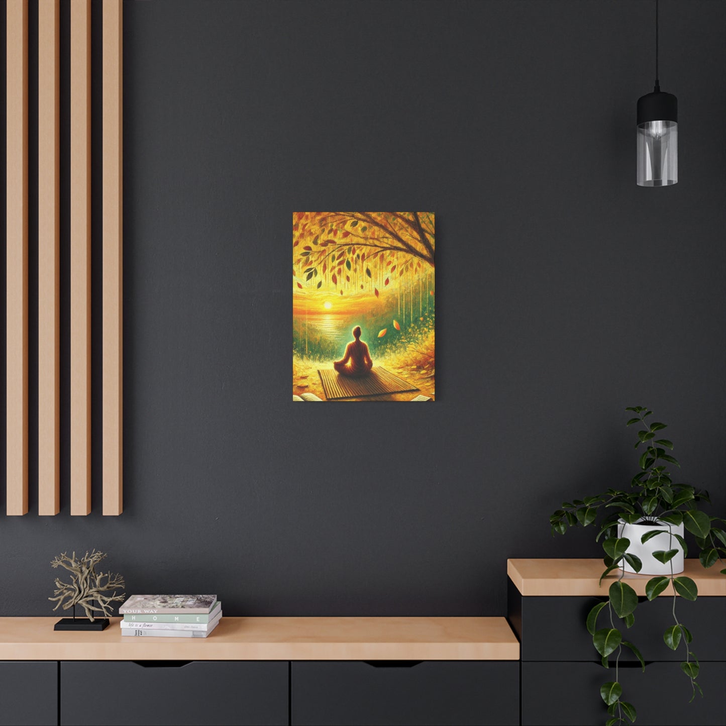 Hand Painted Canvas Wall Art Print - Meditation