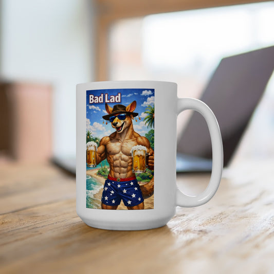 The Bad Lad Action Roo Collection Coffee Mug - Surfing Roo
