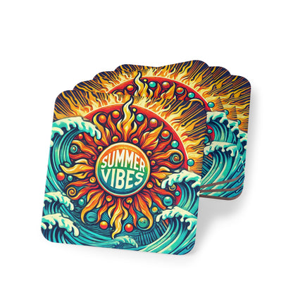 Summer Vibes Cork Drink Coasters