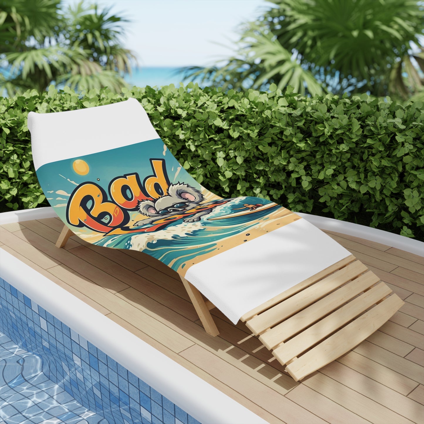 Bad Lad Koala Surfing Beach Towel
