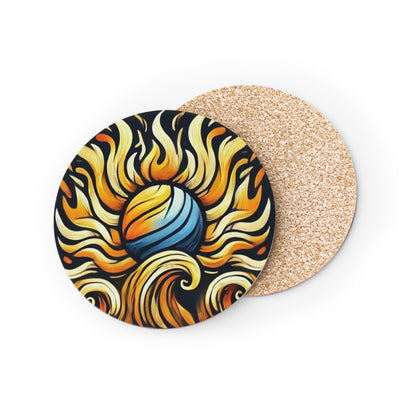 Flare Sun Cork Drink Coasters