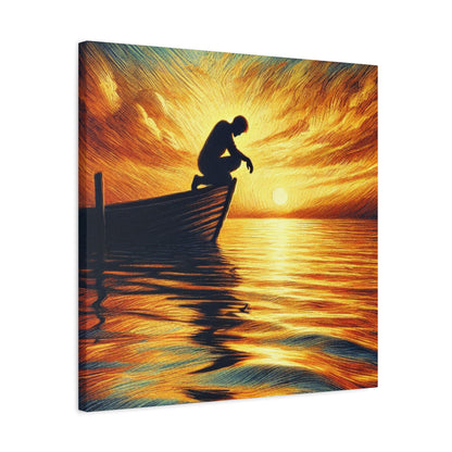 Hand Painted Canvas Wall Art Print - On The Lake