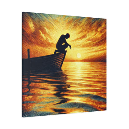 Hand Painted Canvas Wall Art Print - On The Lake