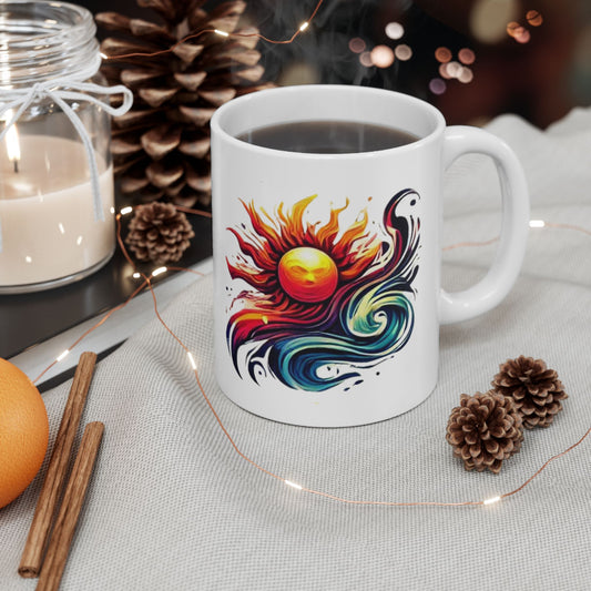 Bad Lad Oz Groovy Wave Design Ceramic Mug