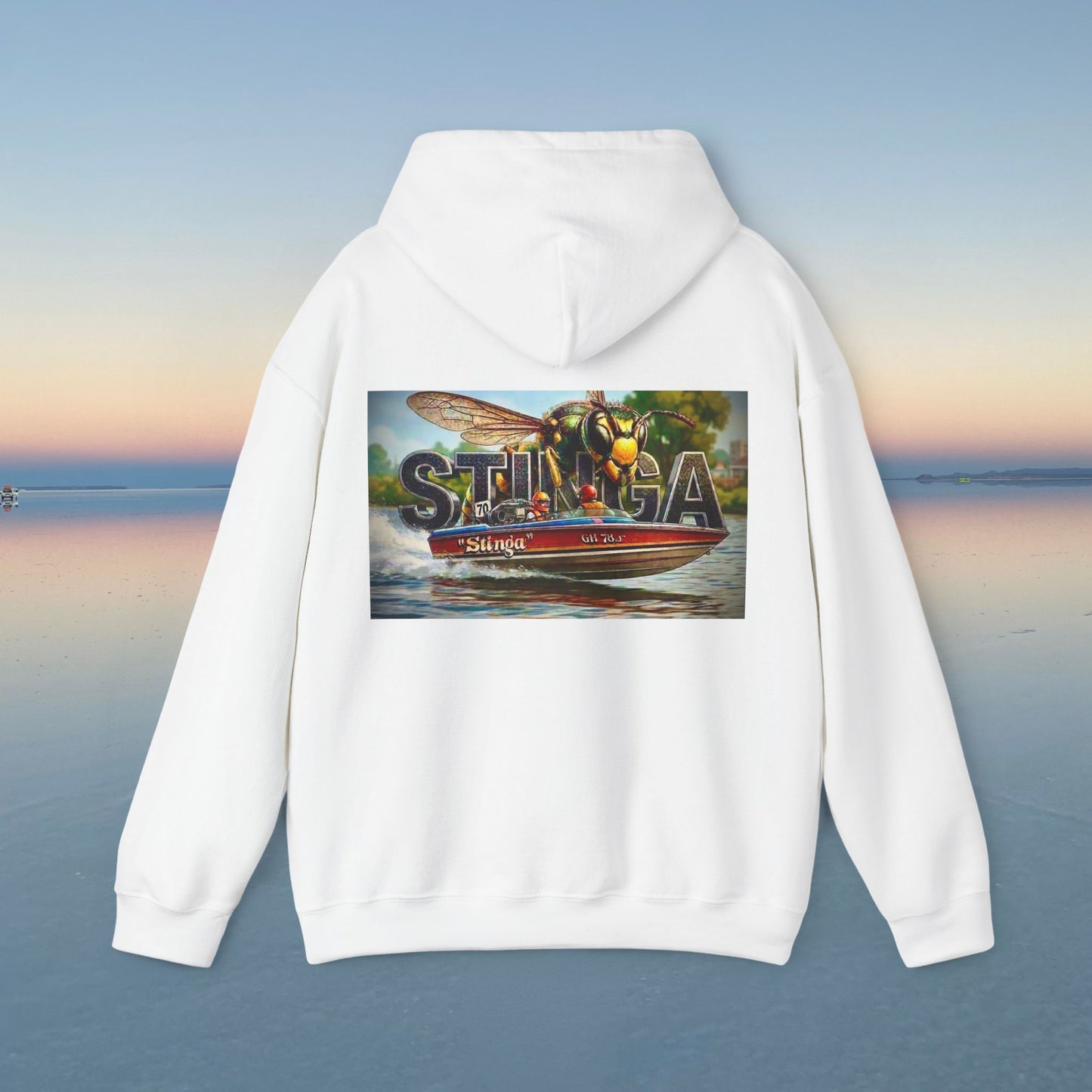 Copy of Copy of The Tribute Range - STINGA Australian Water Ski Racing Hoodie. Bad Lad Oz has paid homage to the iconic STINGA with our Tribute Collection