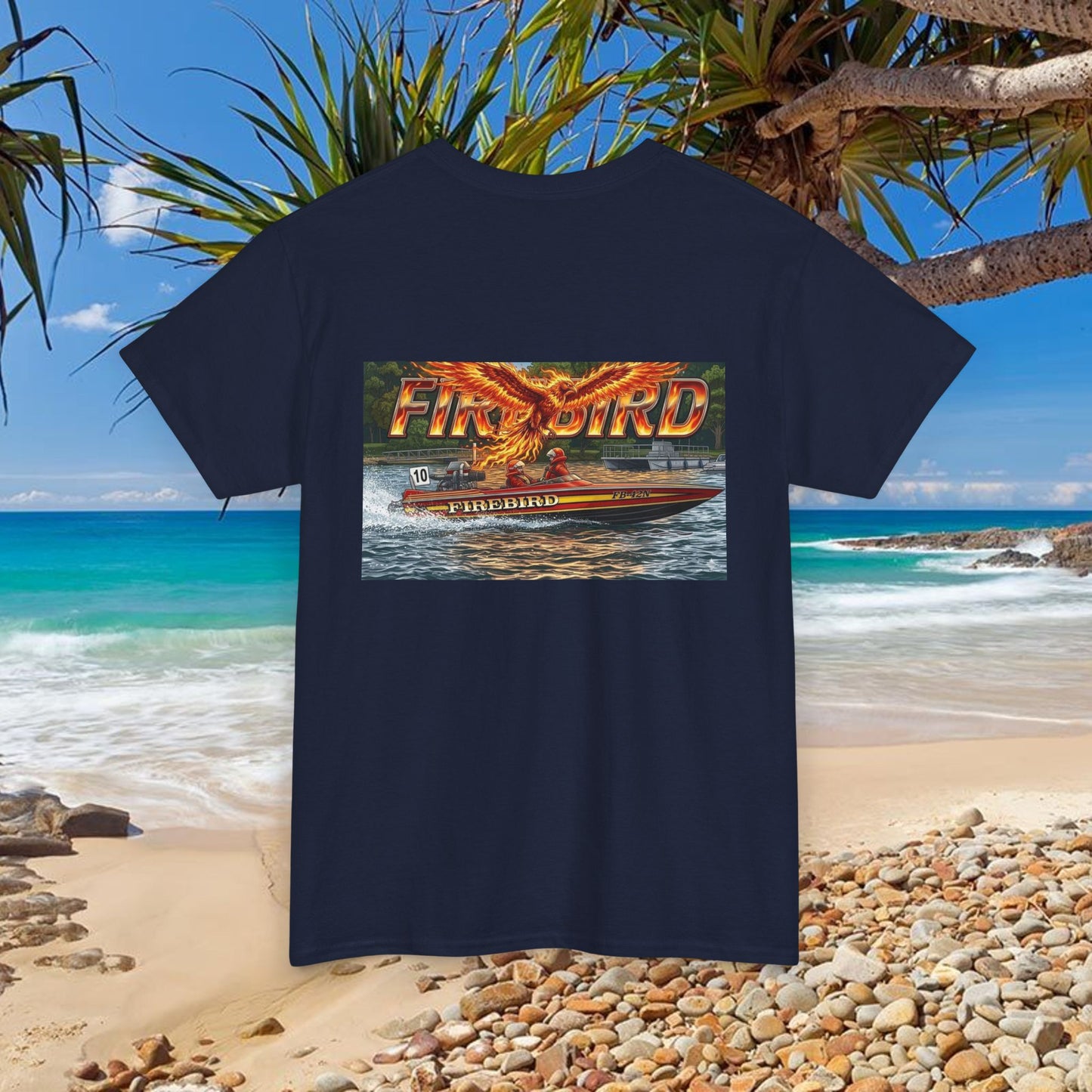 FIREBIRD Australian Water Ski Racing Tribute T-shirt celebrating a favourite of the sport globally for multiple decades and Championships