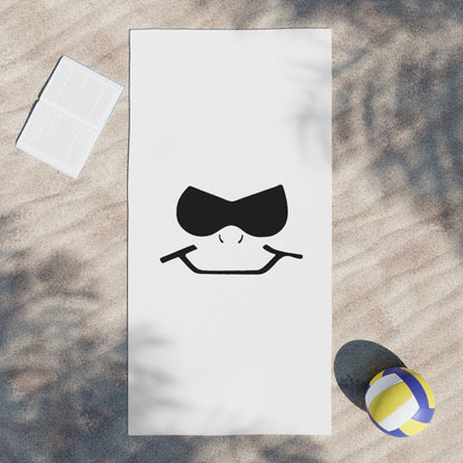 Bad Lad Smiley Beach Towel - White