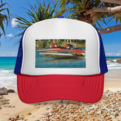 Australian Water Ski Racing Tribute Trucker Cap - TOP GUN ✈️ Bad Lad Oz celebrates the incredible success of the ski racing titan itself.